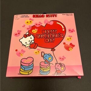 Hello Kitty Pink and Red Valentine's Day Socks-NEW